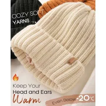 FURTALK Winter Beanie Hat - Satin Lined Pom Pom Style