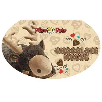 Pillow Pets 18” Sweet Scented Chocolate Moose, Stuffed Animal Plush Toy , Brown