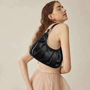 CLUCI Womens Small Hobo Bags for Women Dumpling Bag Cloud Purse Soft Vegan Leather Ruched Clutch Ladies Shoulder Handbags