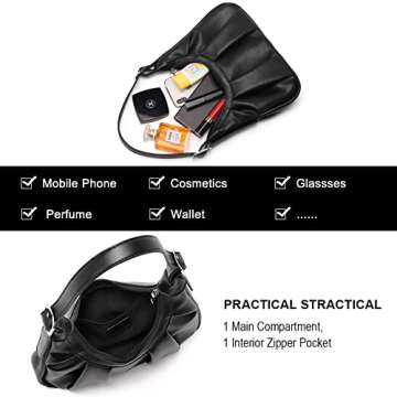 CLUCI Womens Small Hobo Bags for Women Dumpling Bag Cloud Purse Soft Vegan Leather Ruched Clutch Ladies Shoulder Handbags