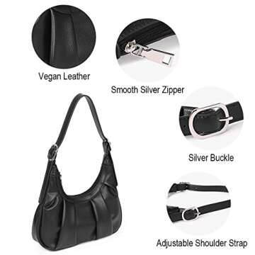 CLUCI Womens Small Hobo Bags for Women Dumpling Bag Cloud Purse Soft Vegan Leather Ruched Clutch Ladies Shoulder Handbags