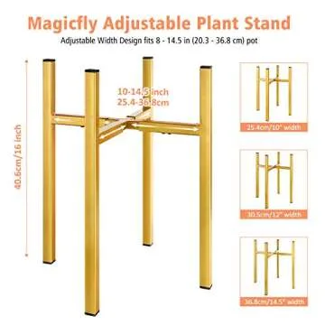 Expandable Magicfly Metal Plant Stand for Indoor Use