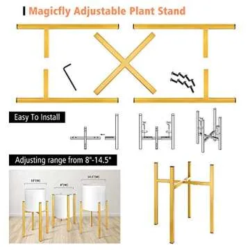 Expandable Magicfly Metal Plant Stand for Indoor Use