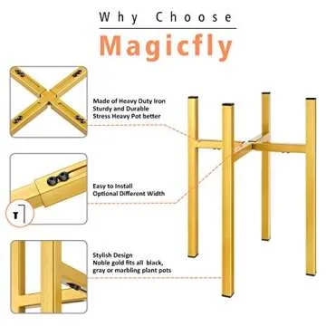 Expandable Magicfly Metal Plant Stand for Indoor Use