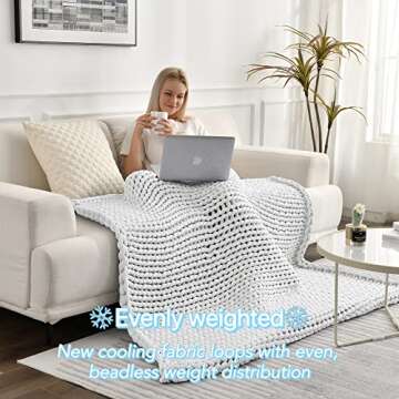 Maetoow Cooling Chunky Knit Weighted Blanket Throw