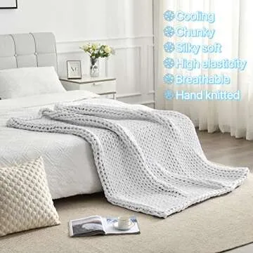 Maetoow Cooling Chunky Knit Weighted Blanket Throw