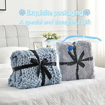 Maetoow Cooling Chunky Knit Weighted Blanket Throw