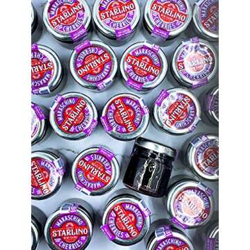 Hotel Starlino | Italian Maraschino Cherries | Mini Jar | Holds 7 Cherries - 42 gram Jar