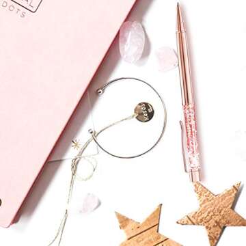 ZZTX 3 Pcs Rose Gold Ballpoint Pens Metal Pen Bling Dynamic Liquid Pieces Pen With Refills Black Ink Office Supplies Gift Pens For Christmas Wedding Birthday