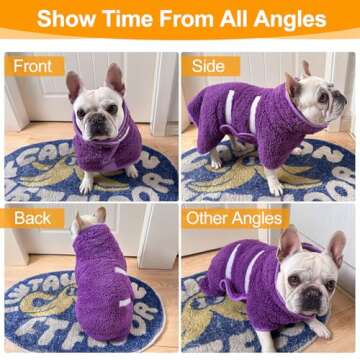 Dog Bathrobe Super Absorbent Dog Towels for Drying Dogs Large Quick Drying Dog Robes for After Bath Soft Dog Drying Towel Adjustable Dog Drying Coat to Keep Dog Warm(S-XXL)