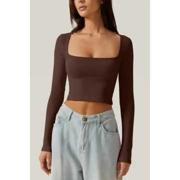Stylish Meyeeka Cropped Long Sleeve Top in Cinnamon