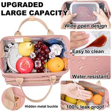 AIJIEKE Lunch Bag for Women, Large Lunch Box for Work Insulated Lunch Bag, Adult Leakproof Lunch Tot...