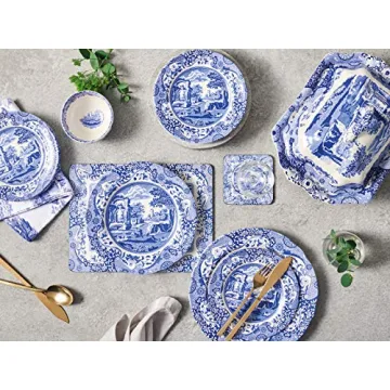 Spode Blue Italian Dinner Plates - Set of 4 (10.5 inch Dinner Plate)
