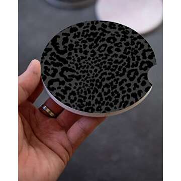 Leopard Ceramic Car Coasters - Stylish Cup Holder Accessories