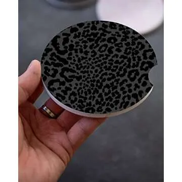 Leopard Ceramic Car Coasters - Stylish Cup Holder Accessories
