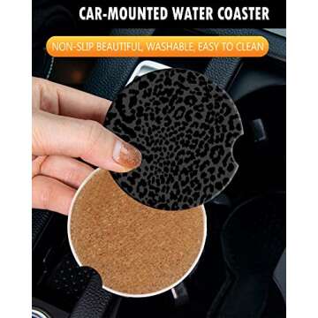 Leopard Ceramic Car Coasters - Stylish Cup Holder Accessories