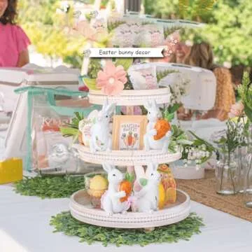 Gftoholic Easter Bunny Decorations Set of 2 for Spring