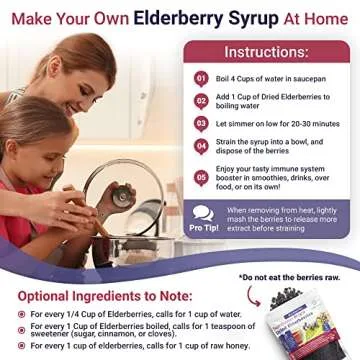 Dried Elderberries - 1lb Bulk - Hand-Sorted, Wildcrafted, Natural, Non-GMO, Whole European Immune System Support for Black Elderberry Syrup, Gummies, Jelly, Tea, Wine, Raw Sambucus, One Pound