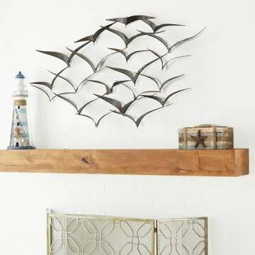 Deco 79 Metal Bird Wall Decor Elegant Coastal Design