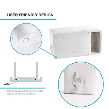 zccz Toothbrush Holders, Marble Look Toothbrush Holders for Bathrooms Tooth Brushing Holder Bathroom Organizer Countertop for Toothbrush, Toothpaste, Dental Floss, Razor, Comb, Makeup Brushes and More