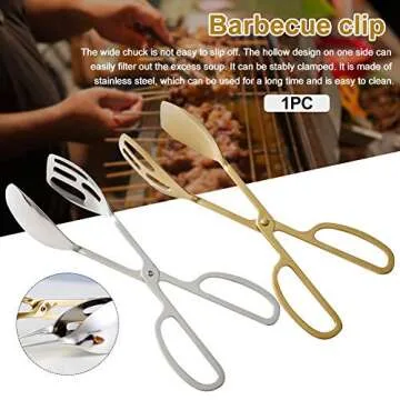 Food Tongs, Stainless Steel Kitchen Tongs Salad Tongs for Cooking, Barbecue, Pastry, Sandwich, Ice, Serving Scissors Tongs