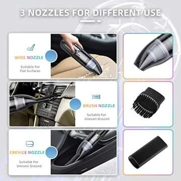 CAMFUN Mini Handheld Vacuum Cleaner Cordless Portable Car Vacuums with 6KPa Strong Suction & 120W High Power, Quick Charge for Pet Hair, Home and Car Cleaning, Model CV01, Black