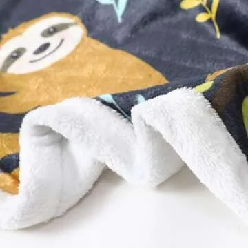 Zevrez Cute Sloth Fleece Throw Blanket - Perfect Gift for All Ages