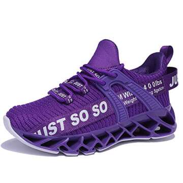 UMYOGO Boys Girls Shoes Tennis Running Lightweight Breathable Sneakers for Kids Purple