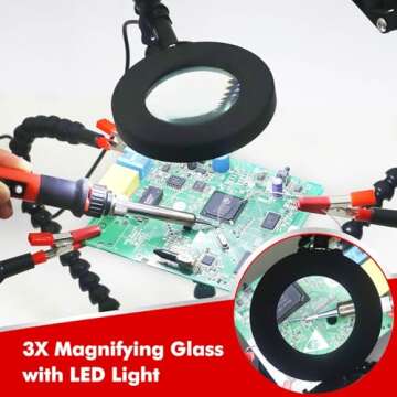 Helping Hands Soldering Station Magnifier for Crafts and Repairs