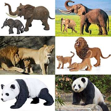 20 PCS Safari Animals Figures Toys, Realistic Plastic Animals Figurines, African Zoo Wild Jungle Ani...
