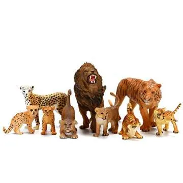 20 PCS Safari Animals Figures Toys, Realistic Plastic Animals Figurines, African Zoo Wild Jungle Animals Playset with Elephant, Giraffe, Lion, Tiger for Kids Party Supplies Cake Topper