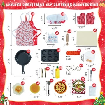 CAILESS Christmas Elf Accessories - 28Pcs Cooking Set