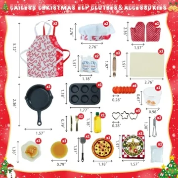 CAILESS Christmas Elf Accessories - 28Pcs Cooking Set