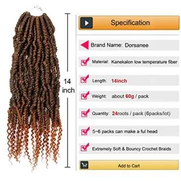 Bomb Twist Crochet Hair 14 Inch 6 Packs Ombre Brown Mini Passion Twist Crochet Hair for Black Women ...