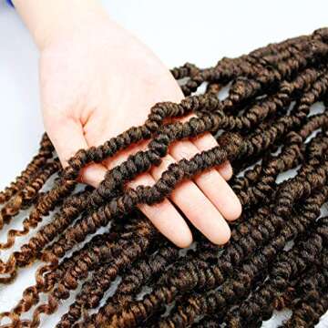Bomb Twist Crochet Hair 14 Inch 6 Packs Ombre Brown Mini Passion Twist Crochet Hair for Black Women Pre-looped Spring Twist Crochet Braids Nubian Twist Synthetic Hair Extension (T30#)