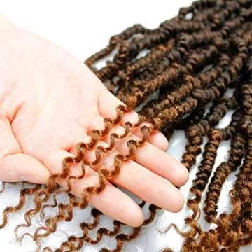 Bomb Twist Crochet Hair 14 Inch 6 Packs Ombre Brown Mini Passion Twist Crochet Hair for Black Women Pre-looped Spring Twist Crochet Braids Nubian Twist Synthetic Hair Extension (T30#)