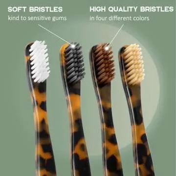 Isshah Biodegradable Eco-Friendly Cellulose Acetate Toothbrushes - 8 Count