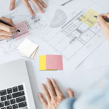 ENLUOM 400 Sheets Colored Transparent Sticky Notes - 3 x 3 in Translucent Sticky Notes, Pastel Clear Waterproof Self-Sticky Notes, See Through Sticky Notes, Aesthetic Office Supplies (8 Pads)