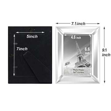 Meetart Mirror Photo Frame 5x7 inch 2 Piece Pack for Home Decoration Wall Hang or Tabletop Display