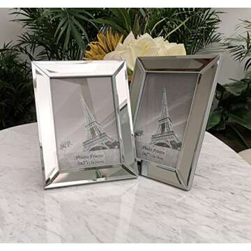 Meetart Mirror Photo Frame 5x7 inch 2 Piece Pack for Home Decoration Wall Hang or Tabletop Display