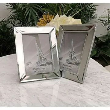 Meetart Mirror Photo Frame 5x7 inch 2 Piece Pack for Home Decoration Wall Hang or Tabletop Display