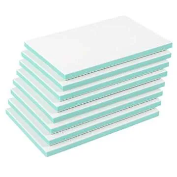 SGHUO 8pcs 4" x 6" Rubber Carving Blocks, Soft Linoleum Block for Printmaking, Rectangle Linocut Blocks Stamp Carving Tools Easy Cut Lino Blocks for Crafts (White Outer &Green Inner Layer)