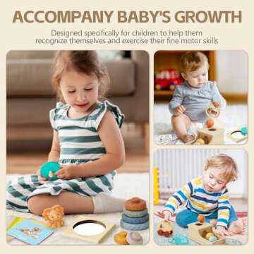 Toyssa 6 in 1 Wooden Montessori Baby Toys for 6-12 Mo