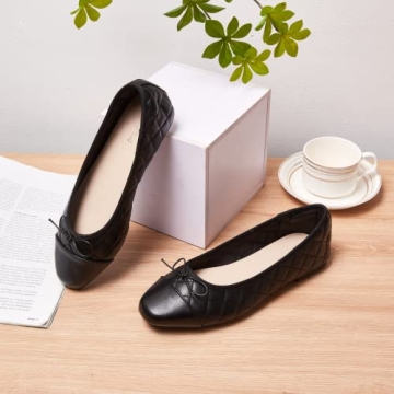 AFEETSING Women's Comfortable Cap Toe Ballet Flats