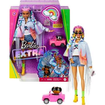 Barbie Extra Doll #5 with Puppy & Layered Outfit