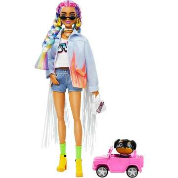 Barbie Extra Doll #5 with Puppy & Layered Outfit