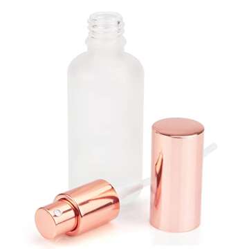 12 Pack of 2 Oz Frosted Fine Mist Atomizers with Rose Gold Pump - Perfect for Travel & Essentials!