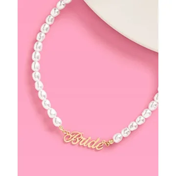 xo, Fetti Bride Pearl Beaded Necklace for Brides