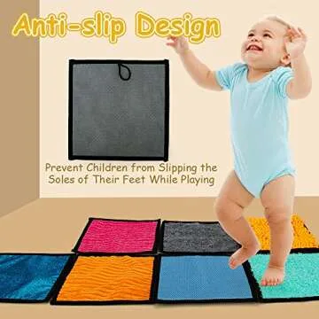 Inbeby 16 Set Sensory Mini Mats Assorted Textured Sensory Floor Tiles - Sensory Walls, Early Sensory Exercise Sensory Mats Sensory Toys for Autistic Children Kids Baby Toddler Fidgeting Activity