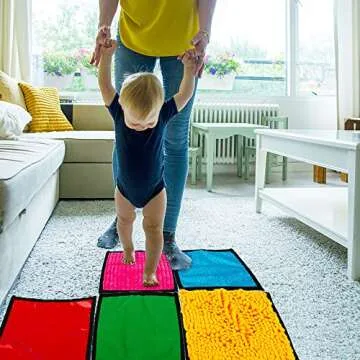 Inbeby 16 Set Sensory Mini Mats Assorted Textured Sensory Floor Tiles - Sensory Walls, Early Sensory Exercise Sensory Mats Sensory Toys for Autistic Children Kids Baby Toddler Fidgeting Activity